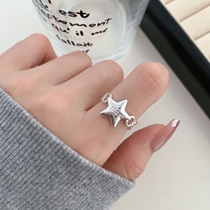 S925 Sterling Silver Star Chain <b>Open</b> <b>Ring</b> For Women Minimalist Design Everyday Wear - Product Image 3