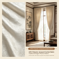Tissu Jacquard Brocart Teint 100% Polyester Texturé Élégant Anti-Plis Largeur 98 pouces Poids Moyen pour Rideaux et Draperies de Fenêtre