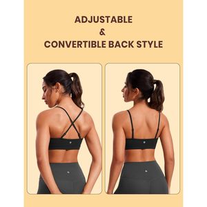Premium YOGA Butterluxe da donna reggiseno sportivo con scollo a V Basic canotta senza fili con spalline sottili imbottite Yoga Top Active Print - Product Image 4