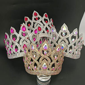 Couronne de reine de beauté de scène, grande couronne de reine, diadème de cristal, couronne de championne de concours de beauté - Product Image 1
