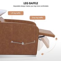 Fauteuil de lavage électrique marron avec fonction massage, pour salon de coiffure, avec bac à shampoing intégré