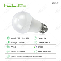 Interrupteur rotatif à intensité variable E26 LED pour ampoule 5W 500lm 3000K-6500K 120V 210 °   Angle de faisceau pour salon, chambre à coucher, hôtel