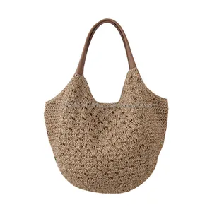 2024designer retro mesh hollow woven bag new technology ladies one-shoulder wool knitting portable Tote shopping bag