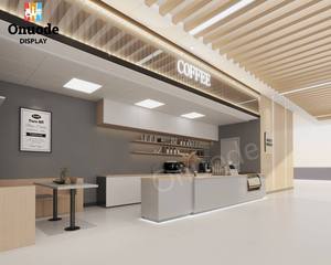 Muebles de Madera de Diseño Moderno para Panadería, Diseño Interior de Cafetería con Mostrador para Té de Burbujas, Vitrina para Postres - Product Image 3