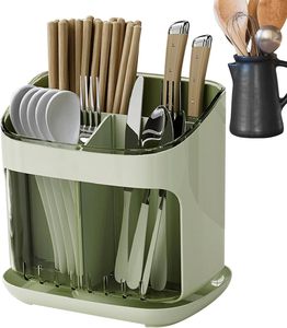 Cesta de drenaje de cocina de gran capacidad para el hogar, organizador de palillos y cubiertos, para cuchillos, tenedores y cucharas - Product Image 3