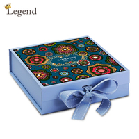 Caja de Regalo de Cartón de Lujo con Logotipo Personalizado para Cosméticos, Caja de Regalo Magnética Plegable con Cinta