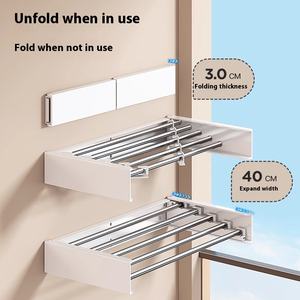 Лидер продаж, Высококачественная Выдвижная сушилка для белья в европейском стиле, оптовая продажа, модная настенная Современная прочная металлическая сушилка - Product Image 2