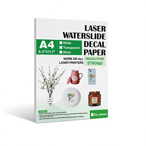 10 Hojas de Papel de Transferencia de Agua Hongcai, Tamaño A4 29.72*21.08cm, No Requiere Horneado ni Barniz, Transferencia Transparente - Product Image 4