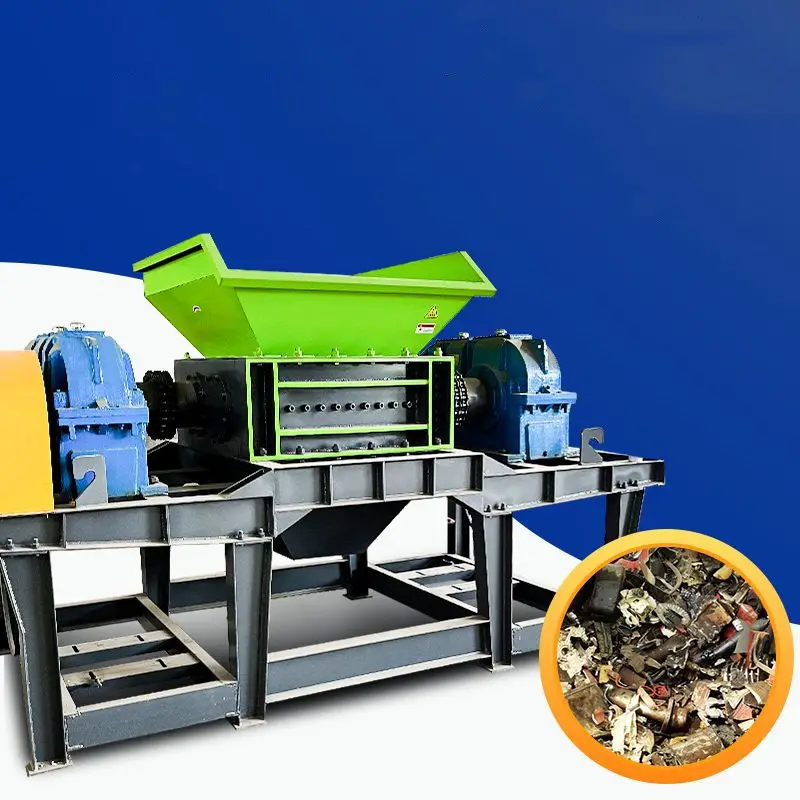 Dete Two Shaft Cardboard Waste Rubber Shredder Medium Duty Recycling Machine Shredder Machine