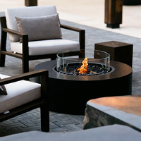 PANSEE True Fire – Barbecue moderne en acier inoxydable, au bois/gaz/éthanol/atomisation, avec brûleur personnalisé de 800 mm, pour table ou extérieur, autoportant
