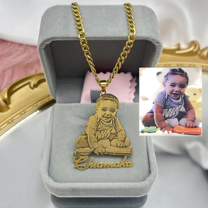 Collana in Acciaio Inossidabile Fatingna, Collana Personalizzata con Foto, Ciondolo con Targhetta Personalizzata per Bambini, Gioielli Commemorativi Personalizzati - Product Image 2