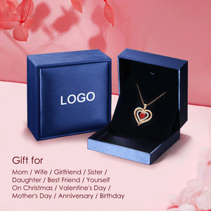 Collar de Plata de Ley 925 con Baño de Oro Rosa y Granate Simulado, Piedra de Nacimiento de Enero, con Corazón y Circonitas Blancas, Joyería Fina para Mujer - Product Image 4