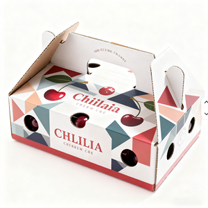 Boîte d'emballage personnalisée pour cerises, boîte à fruits, boîte en carton pour supermarché, boîte d'affichage en papier, gaufrage pour magasin de détail, boîtes pour légumes - Product Image 2