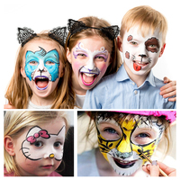 Kit de maquillage Halloween Elf Cosplay peinture visage rouge à lèvres Double éponge applicateur fantaisie ensemble de maquillage pour enfants