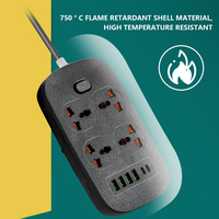 Enchufe de Extensión Industrial Universal de 10A con Múltiples Orificios, Carcasa Ignífuga, Protección Contra Sobrecarga Integrada, Cable de Cobre