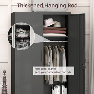 Armoire Métallique en Acier à 2 Portes pour Vestiaire et Rangement <span class=keywords><strong>de</strong></span> Vêtements, Penderie <span class=keywords><strong>de</strong></span> Chambre - Product Image 5