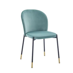 Luxus moderner Esszimmers tuhl Grün Grau Skandi navis cher Stoff Velours Tufted Velvet Dining Chair