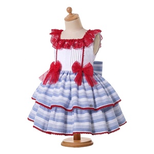 PETTIGIRL Frock Design Vestidos <span class=keywords><strong>de</strong></span> fiesta <span class=keywords><strong>de</strong></span> verano <span class=keywords><strong>para</strong></span> niñas Ropa azul bebé con lazos <span class=keywords><strong>para</strong></span> niñas - Product Image 2