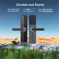 Serrure de porte intelligente à empreinte digitale haute sécurité, déverrouillage sans clé par mot de passe, télécommande, compatible Tuya WiFi Matter et application TTLock