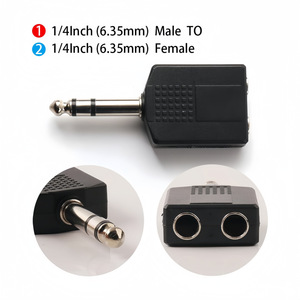 Convertidor de audio, adaptador estéreo macho de 6,35 mm a hembra dual de 6,5 mm para división de audio - Product Image 4