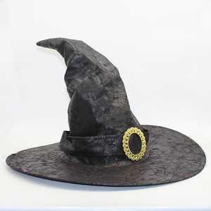 Disfraz de mago de <span class=keywords><strong>bruja</strong></span>, sombrero de Cosplay, sombrero de fiesta de Halloween colorido dorado, disfraz mágico de Halloween para niños - Product Image 3