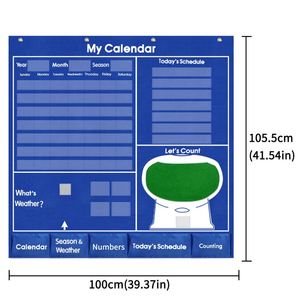 Tableau d'activités mural pliable personnalisé avec calendrier quotidien et cartes météo pour enfants, bureau et école - Product Image 4