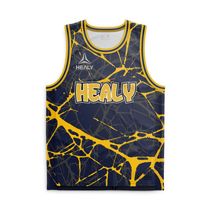 Ensemble de tenue de basketball Healy 26-27 tendance avec imprimé craquelé, 2 pièces, en mesh respirant, pour hommes, femmes et adultes - Product Image 1