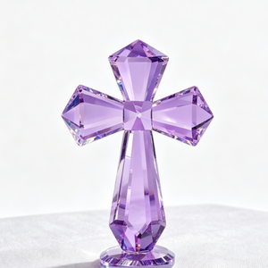 Figurine en cristal transparent en forme de croix, vente en gros d'usine, gravure personnalisée, ornement en cristal en forme de croix, cadeau religieux chrétien, baptême - Product Image 3
