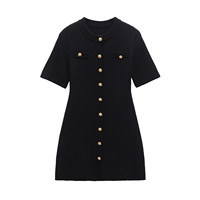 Robe pull en tricot de polyester pour femmes, style classique vintage avec dentelle, tenue décontractée pour l'automne et l'hiver, mode féminine