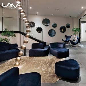 Canapé de salon d'hôtel de conception nordique, ensemble de meubles de villa d'exposition, cadre en bois de velours, <span class=keywords><strong>liberté</strong></span>, canapé modulaire - Product Image 5