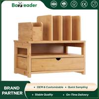 Organisateur de documents à 3 tiroirs en bambou moderne de qualité supérieure, support de classement en bois pour bureau, organisateur de bureau, pour salon et école