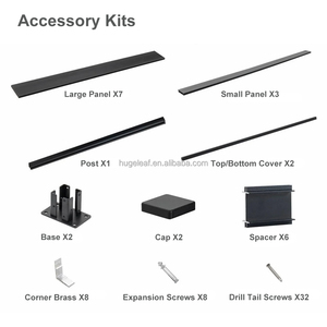 Paneles de Cerca de Privacidad Modernos para Jardín, Semi-Cerrados, con Revestimiento de Malla y Postes - Product Image 5