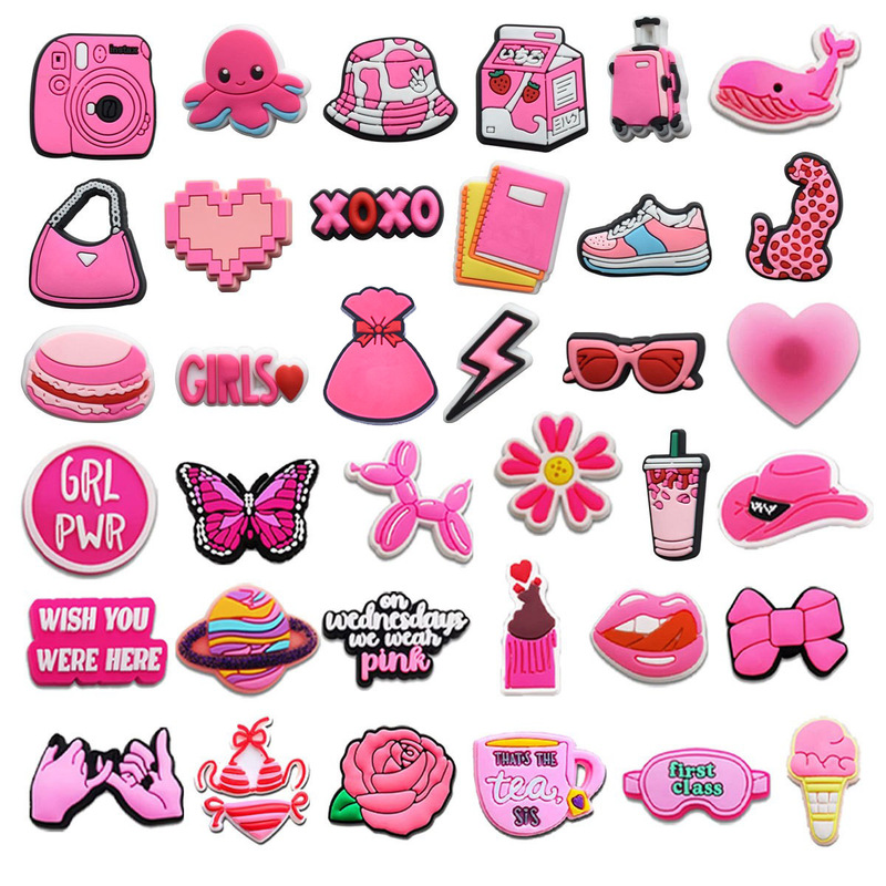 New Arrival Pink PVC Clogs Charms