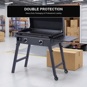 Parrilla <span class=keywords><strong>de</strong></span> Gas Portátil Moderna para Acampar, <span class=keywords><strong>de</strong></span> 2 Quemadores, Acero Inoxidable 304, Superficie Plana, Sin Humo, con Carrito Plegable para Acampar al Aire Libre - Product Image 6
