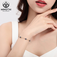 Bracelet en argent Sterling 925 plaqué or avec perle d'eau douce de couleur bleue, à la mode, offre spéciale