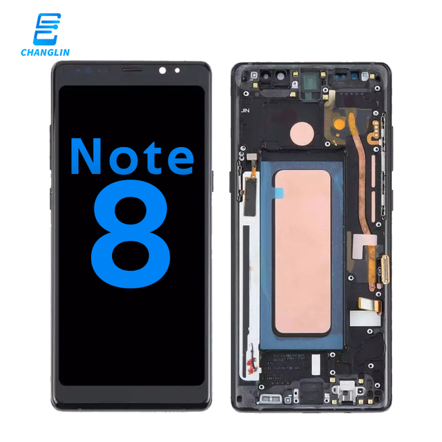 Stock Available Phone LCD Wholesale for samsung Display Replacement Digitizer Combo Note 8 Not 8 with Frame Big Size Power