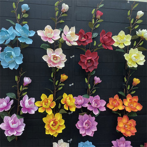 Flores artificiales decorativas, 4 cabezas, <span class=keywords><strong>Magnolia</strong></span> <span class=keywords><strong>Grandiflora</strong></span>, venta al por mayor - Product Image 3