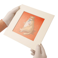 Passe-partout en papier artistique personnalisé sans acide pour photos/œuvres d'art/impressions, avec noyau blanc et bords biseautés, design Art Déco pour accrochage