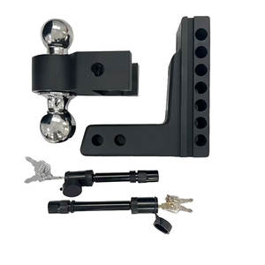 समायोज्य ट्रेलर हिच बॉल माउंट दोहरी गेंदों 2 इंच 2 इंच 2 प्वाइंट 5 16 इंच ड्रॉप वृद्धि डबल पिन कुंजी लॉक - Product Image 1
