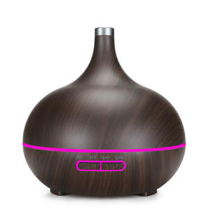 Wood Grain Aroma Diffuser 400ml Ultrasonic Essential Oil <b>Humidifier</b> With Led Light Touch Control For Home Office - Product Image 1
