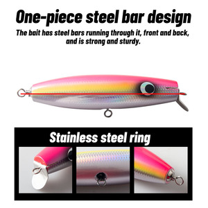 Señuelo de madera de 190mm y 90g para pesca en agua salada, cebo artificial para pesca en barco, simulación de pez. - Product Image 5