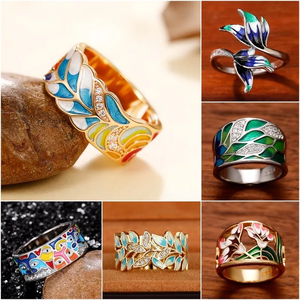 사용자 정의 실버 도매 에나멜 패션 보석 반지 925 반지 여자 - Product Image 2