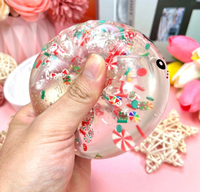 Jouet Squishy de Noël à Rebond Lent, Jouet Anti-Stress Transparent en Forme de Boule, Vente en Gros, Boîte Mystère Cadeau