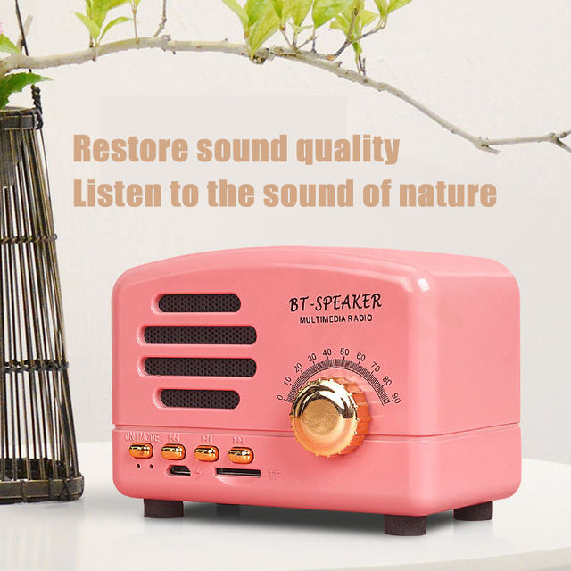 High Quality Wireless Speaker Portable Mini Retro Style Speaker with FM Function Home BT Speaker with Built in Battery Gift