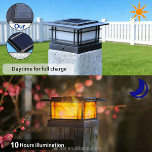 Nouveauté : Lampes solaires à LED SMD à haute luminosité avec effet de flamme vacillante, étanches IP67, pour poteaux de jardin, terrasse, clôture - Product Image 2