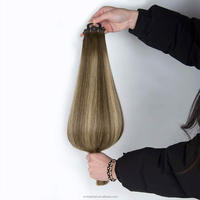 Extensions de cheveux vierges russes à trame plate, qualité supérieure 12A, double tirage, cheveux humains bruts slaves