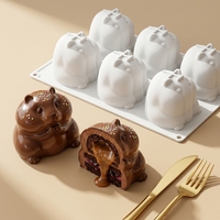 Moule à gâteau en silicone SILIKOLOVE Factory, 6 cavités, forme capibara, pour mousse, LFGB Platinum, antiadhésif, sans BPA, qualité alimentaire