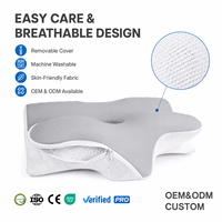 Oreiller ergonomique en mousse à mémoire de forme à rebond lent et rafraîchissant, soutien cervical orthopédique, housse amovible et lavable en tricot, pour un sommeil profond et un soutien du cou en voyage