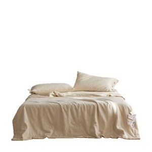 Class A Undyed Tencel Cotton Linen Summer <b>Quilt</b> Set 4 Pcs Cooling Home Use Solid Pattern - Product Image 5