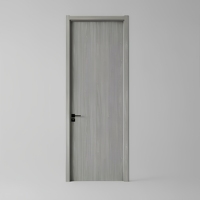 Porte intérieure moderne, étanche, grise, à âme creuse, en PVC stratifié, avec isolation phonique en fibre de verre, pour écoles et salons